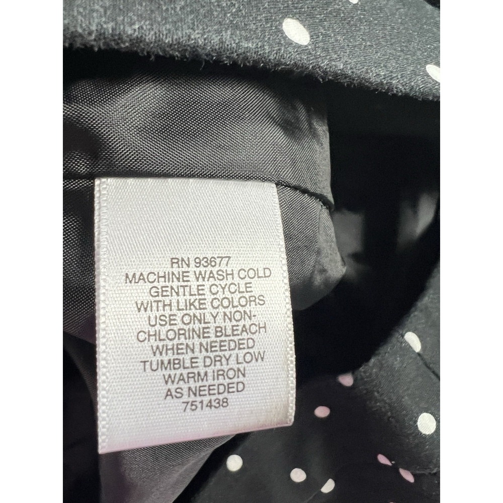 Liz Claiborne Skirt Womens 14 Black Polka Dot Lined‎ Cotton Blend Knee Length - Picture 11 of 12